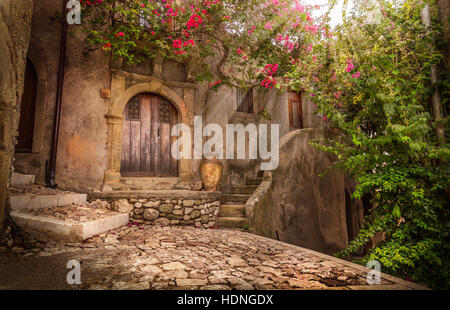 Typical Sicilian scenery by Forza d' Agro nearby Taormina. Stock Photo