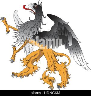 Fantasy Griffin stylized tattoo vector Stock Vector