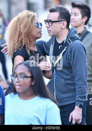 Fred Armisen spotted hugging an unidentified woman as he walks in Soho  Featuring: Fred Armisen Where: Manhattan, New York, United States When: 20 Oct 2016 Stock Photo