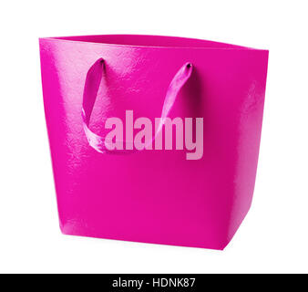 Pink shopping bag isolated on a white background Stock Photo