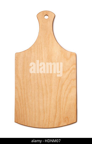 Wooden cutting board isolated on a white background Stock Photo