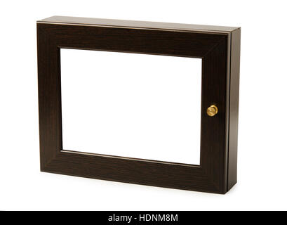 Wooden key holder box isolated on a white background Stock Photo