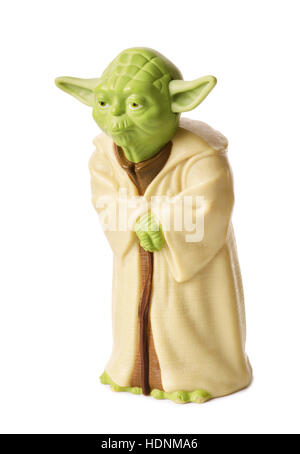 RUSSIA, SAMARA - October 06, 2016: plastic figurine of Master Yoda from the Star Wars cinema Stock Photo