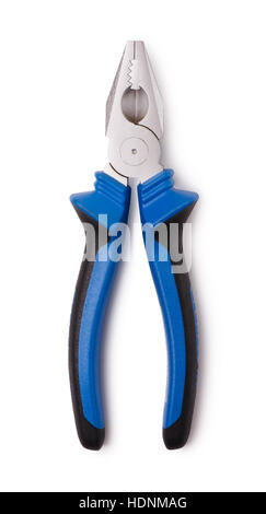 Blue pliers isolated on white background Stock Photo
