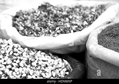 blur  in iran bazaar  old market spice ingredient for food exotic herb Stock Photo