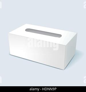 vector illustration of blank tissue box with soft shadow isolated on white background Stock Vector
