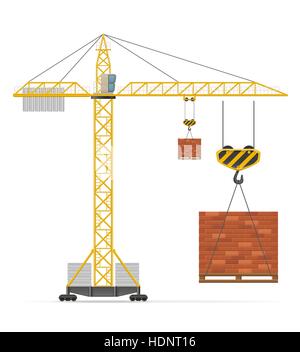 building crane vector illustration isolated on white background Stock Vector