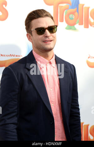 Trolls Premiere at the Village Theatre - Arrivals  Featuring: Justin Timberlake Where: Westwood, California, United States When: 24 Oct 2016 Stock Photo