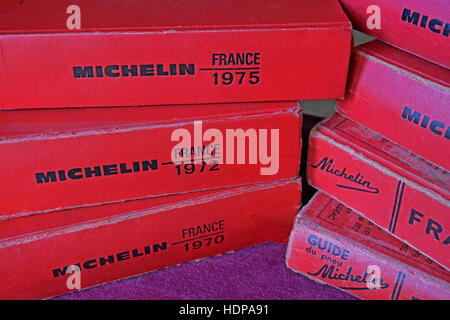 old Michelin red guide France Stock Photo