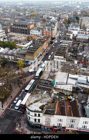 View over London from the top of Archway Tower, North London, UK, November 2013. The building has since been refurbished and renamed Vantage Point. Stock Photo