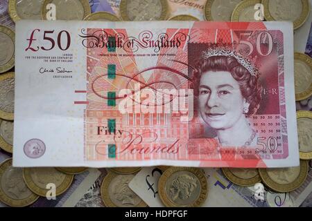 Fifty pound English bank note Stock Photo