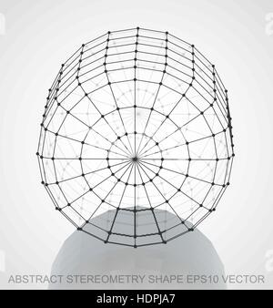 Abstract geometry shape: Black sketched Cylinder with Reflection. Hand drawn 3D polygonal Cylinder. EPS 10, vector illustration. Stock Vector