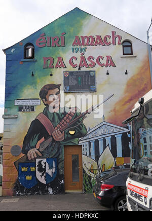 Belfast Falls Rd Republican Mural- RPG Ave, Beechmount Avenue,1916 Easter Rising Stock Photo