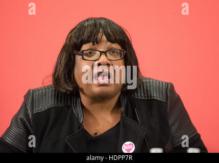 Shadow Home secretary,Diane Abbott,speaks at a conference by the Labour party, on human rights Stock Photo