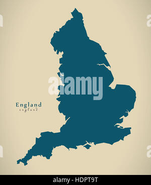 Modern Map - England UK Illustration Stock Photo
