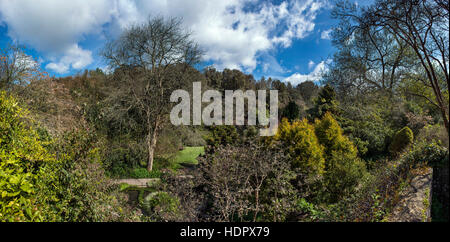 Panorama of Highdown Gardens near Worthing, West Sussex, UK Stock Photo