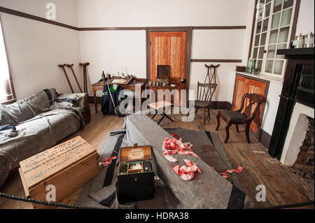 The infirmary in John Harper farmhouse at Bentonville Battlefield State Historic Site, North Carolina, USA. Stock Photo