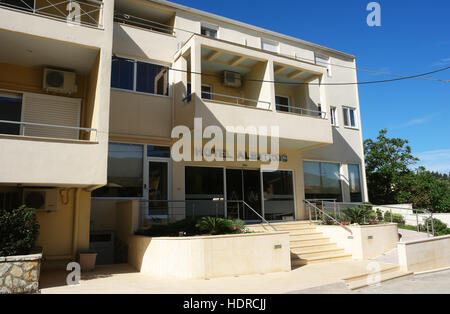Sivota, GREECE, May 09, 2013: View on the modern hotel building on the coast of Ionian Sea in Greece. Stock Photo