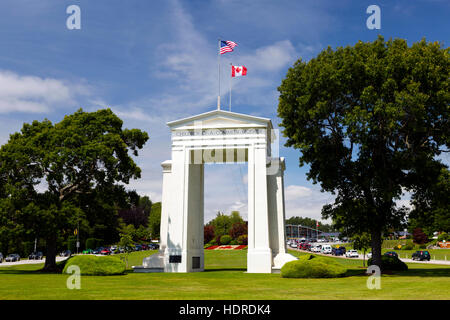 Peace Arch Historical State Park Washington State Peace Arch Provincial Park in British Columbia Stock Photo