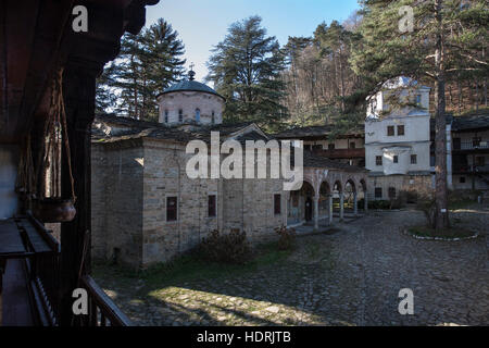 Troyan Monastery, “Assumption of Virgin Mary”, famous for its interior and exterior frescoes by Zahari Zograf Stock Photo