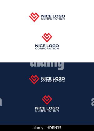 red heart logo, symbol of love and happiness Stock Vector