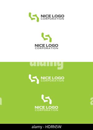 silhouette of the letter s, abstract shapes logo Stock Vector