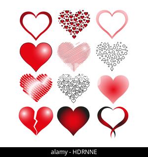 Heart Icon Set Stock Vector