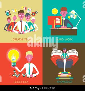 flat design for business concepts graphic set Stock Vector