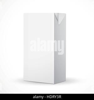 blank drink carton package isolated over white background Stock Vector