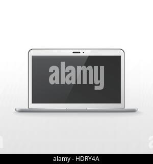 modern glossy laptop isolated on white  background Stock Vector