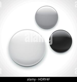 blank button badge template isolated over white background Stock Vector