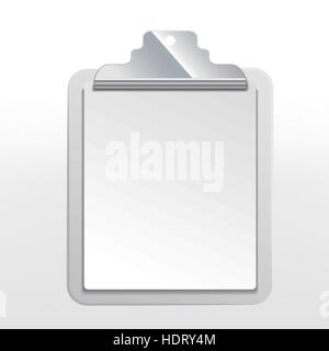 clipboard with blank paper over white background Stock Vector