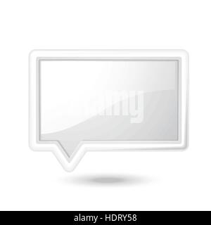 blank square glossy speech bubble isolated over white background Stock Vector