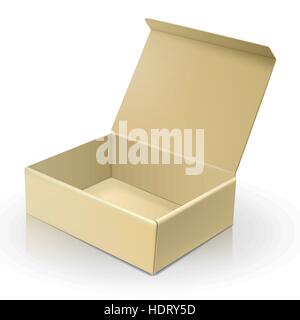 blank paper box template isolated over white background Stock Vector