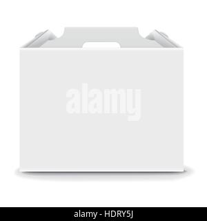blank paper packaging bag with handle isolated on white background Stock Vector