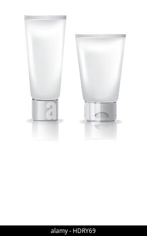 blank tube container sets isolated on white background Stock Vector
