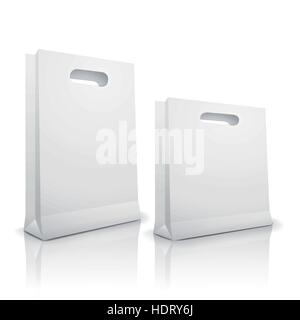 blank shopping bags isolated on white background Stock Vector