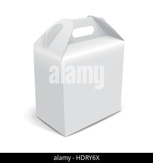 blank paper packaging bag with handle isolated on white background Stock Vector