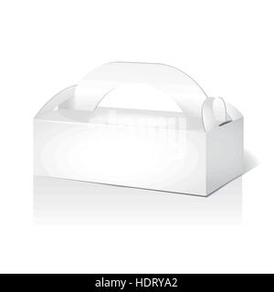 blank paper packaging bag with handle isolated on white background Stock Vector