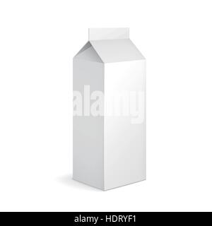 blank milk carton package isolated on white Stock Vector