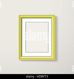 yellow framework hanging over the white wall Stock Vector
