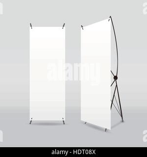 blank roll-up banners template isolated on white Stock Vector