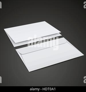 blank envelopes template isolated over black background Stock Vector