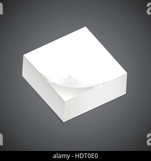stack of blank sticky note over black background Stock Vector
