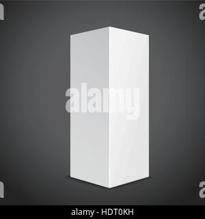 blank tall box isolated on black background Stock Vector