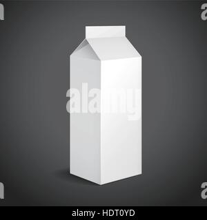 blank drink packaging with soft shadow isolated on black background Stock Vector