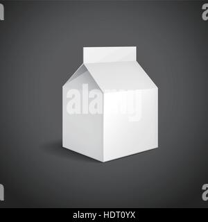 blank drink packaging with soft shadow isolated on black background Stock Vector