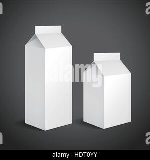 blank drink packaging set with soft shadow isolated on black background Stock Vector