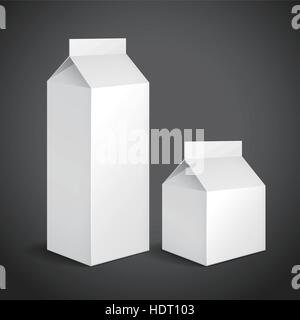 blank drink packaging set with soft shadow isolated on black background Stock Vector
