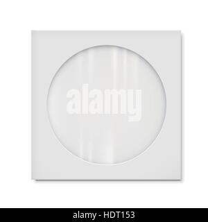 paper bag with transparent window isolated on white background Stock Vector